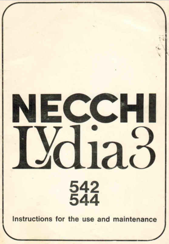 NECCHI Lydia 3 (542, 544) Instruction Manual (Download) Beccles