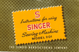 SINGER 201K 'Lightweight' Instruction Manual (Printed)