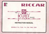 RICCAR Ruby Models 712, 712A, 715, 729, 729E & 733E Instruction Manual (Download)