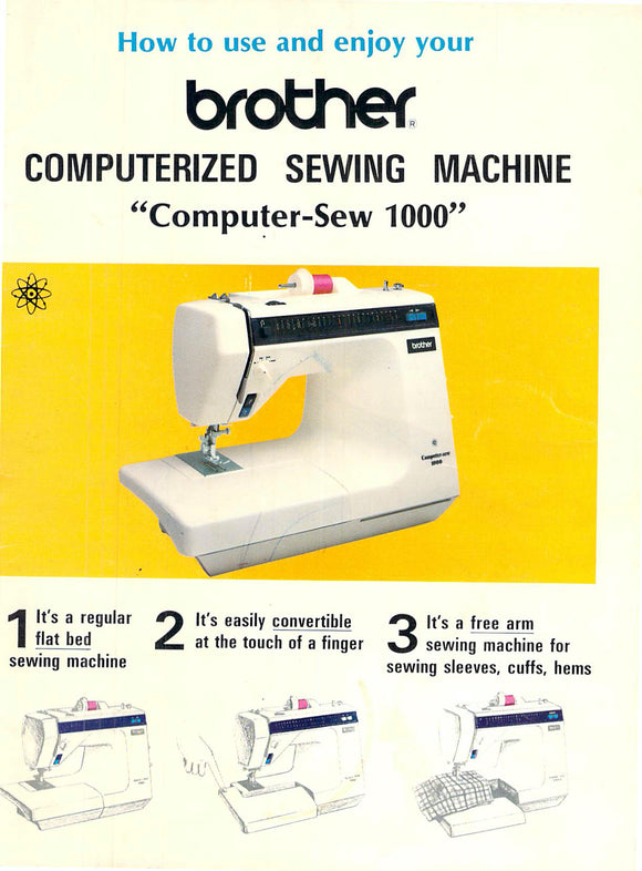 Brother Computer Sew 1000 Instruction Manual (Printed)