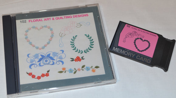 JANOME Embroidery CardNo.102 - FLORAL ART & QUILTING