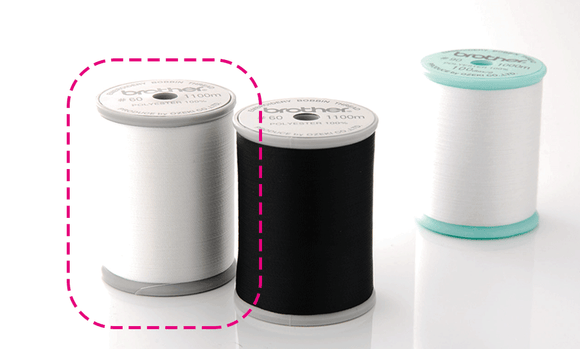 BROTHER White EBTCEN  (Grey spool) Bobbin Thread - for Combination Sewing/Embroidery Machines