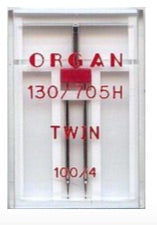 ORGAN Sewing Machine Needles Twin 100/4