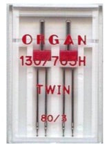 ORGAN Sewing Machine Needles Twin 80/3