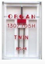 ORGAN Sewing Machine Needles Twin 80/4