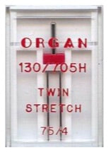 ORGAN Sewing Machine Needles Twin Stretch 75/4