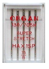 ORGAN Sewing Machine Needles Super Stretch 75(11) (Ideal for Overlockers)