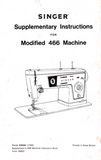 SINGER 466 (K) Instruction Manual [Including Supplement for Modified 466 Machine] (printed copy)