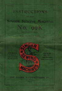 Singer 99K Instruction Manual (.pdf Download)