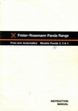 FRISTER + ROSSMANN PANDA MODELS 3, 5 & 6 INSTRUCTION MANUAL (printed)