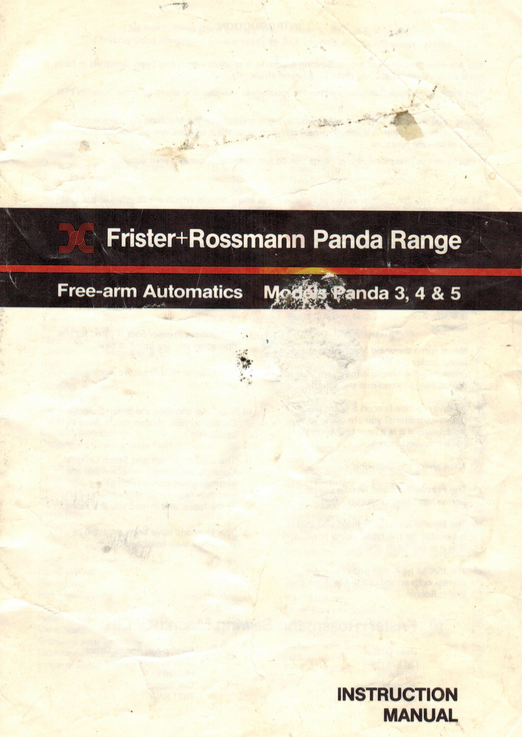 FRISTER + ROSSMANN PANDA MODELS 3, 4 & 5 INSTRUCTION MANUAL (Printed)