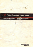FRISTER + ROSSMANN PANDA MODELS 3, 4 & 5 INSTRUCTION MANUAL (Download)