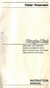 FRISTER + ROSSMANN Model SINGLE DIAL Instruction Manual (Printed)