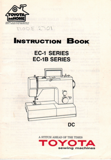 TOYOTA EC1 & EC1B Series (2202, 2701) Instruction Manual (Download)
