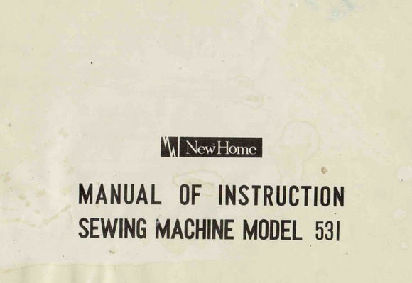 NEW HOME 531 INSTRUCTION MANUAL (Printed)