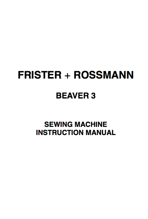 Frister + Rossmann Beaver 3 Instruction Manual (Printed)