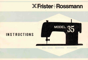 FRISTER + ROSSMANN Model 35 Instruction Manual (Printed)