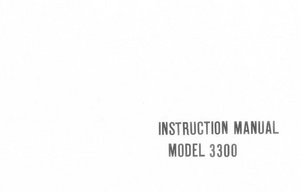 Riccar Model 3300 Instruction Manual (Printed)
