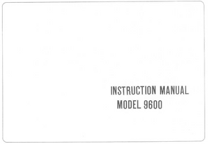 Riccar Model 9600 Instruction Manual (Printed)