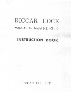 Riccar Lock RL-340 Overlocker Instruction Manual (Download)