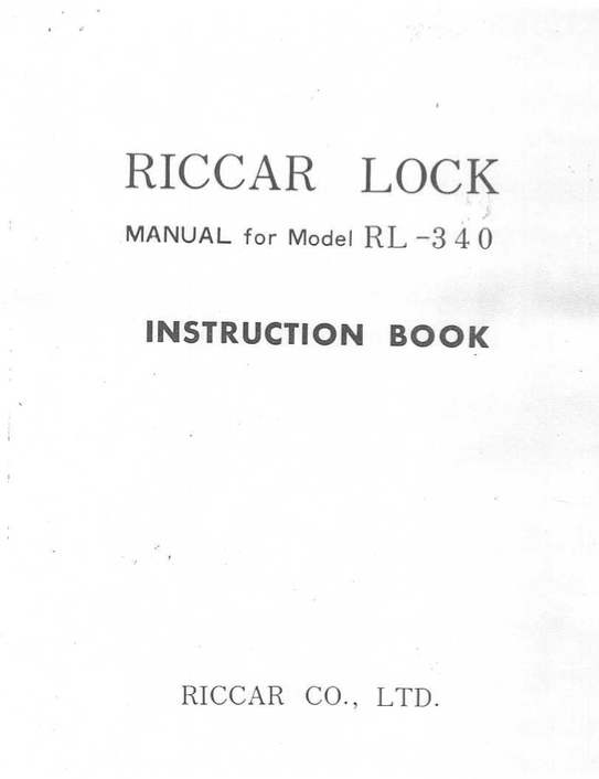 Riccar Lock RL-340 Overlocker Instruction Manual (Download)