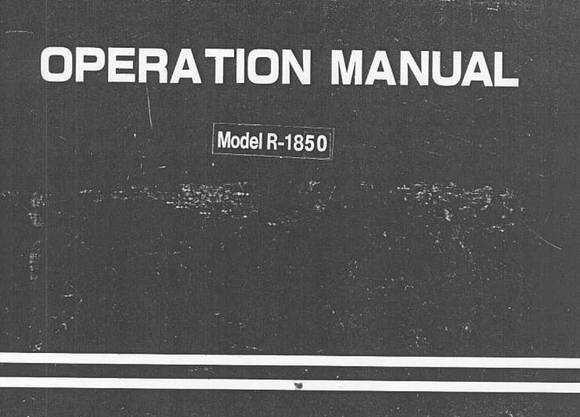 TOYOTA 1850 Instruction Manual (Download)