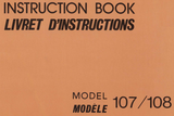 NEW HOME 107 & 108 Instruction Manual (Printed)