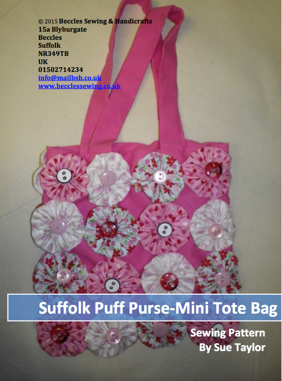 SUFFOLK PUFF BAG PURSE Mini Tote Bag Pattern (Download)
