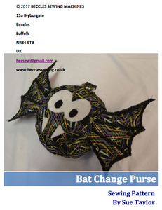 BAT CHANGE PURSE Pattern By Sue Taylor (Download)