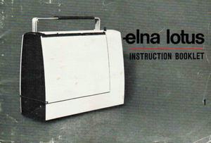 ELNA Lotus SP Instruction Booklet & Sewing Guide (Printed)