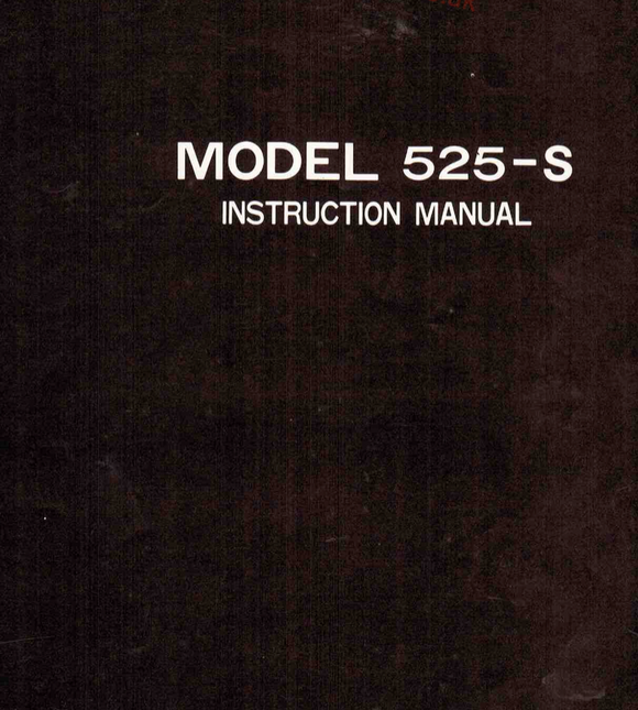 RICCAR 525 (525-S) Instruction Manual (Printed)