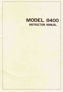 RICCAR 8400 Instruction Manual (Printed)