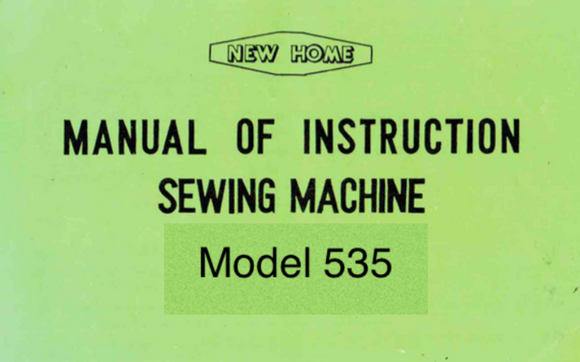 NEW HOME 535  IInstruction Manual (Printed)