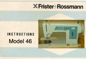 Frister + Rossmann Model 46 Instruction Manual (Printed)