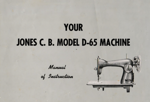 JONES  Model D-65 Sewing Machine  Instruction Manual (Printed)