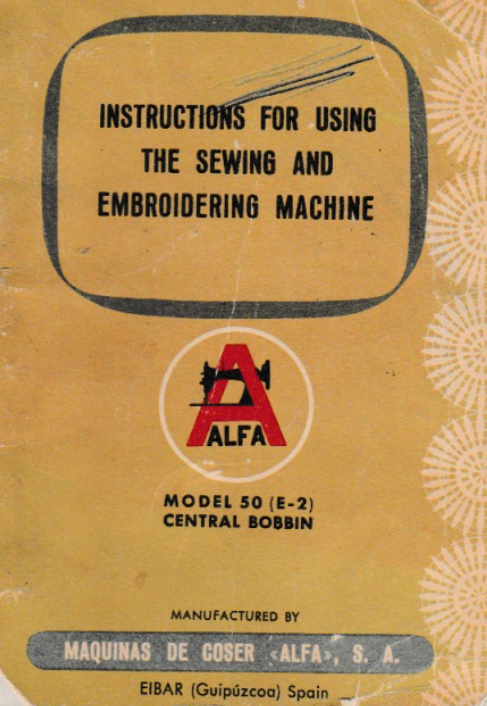 ALFA Model 50 (E-2) Instruction Manual (Download)