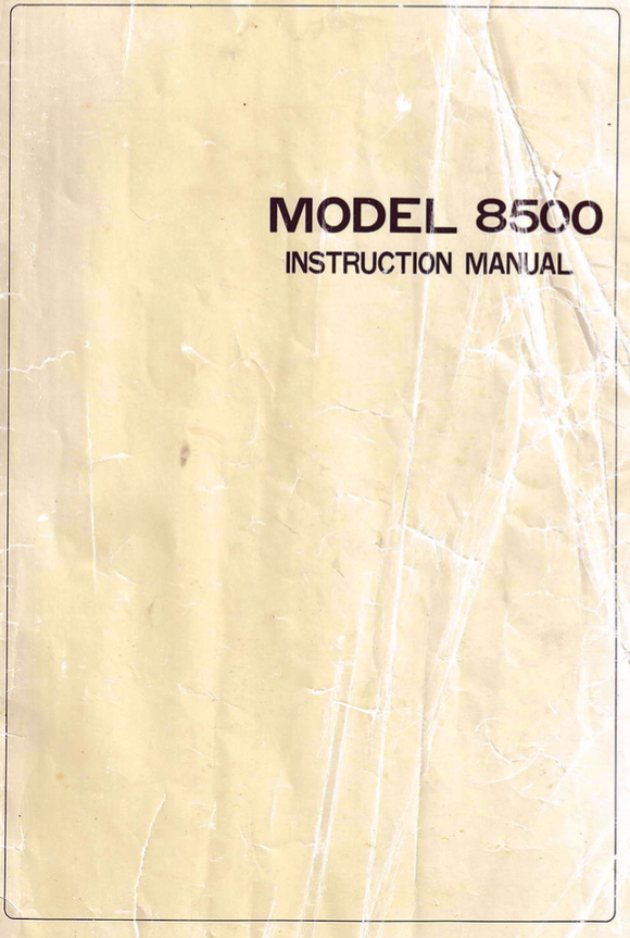 RICCAR Model 8500 (Reliant) Instruction Manual (Printed)