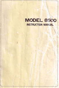 RICCAR Model 8500 (Reliant) Instruction Manual (Download)