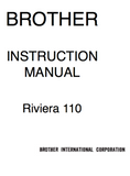 BROTHER  Riviera 110 Instruction Manual (Printed)