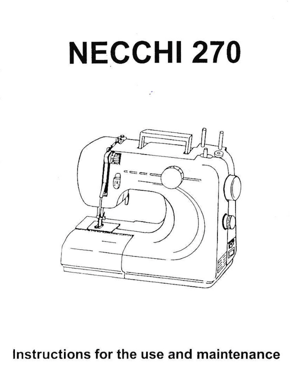NECCHI Sylvia 270 Instruction Manual (Printed)
