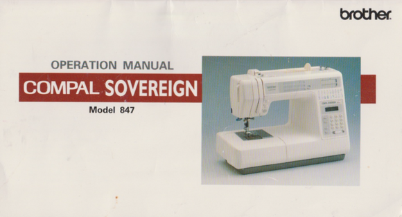 BROTHER Compal Sovreign (847) Instruction Manual (Printed)