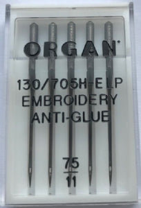 Organ Anti Glue Embroidery Needles Size 75/11